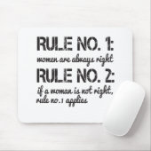 規則1:女性は常に正しいルール2:もし マウスパッド (マウス)