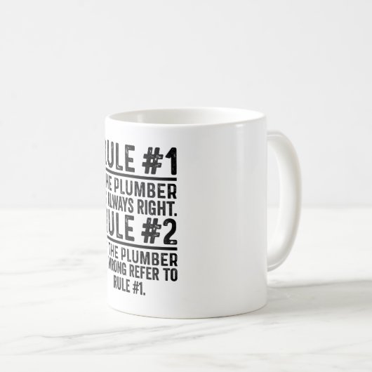 規則#1配管工は常に正しいおもしろい コーヒーマグカップ (正面右)