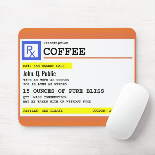 規定のコーヒーパーソナライズな名前 マウスパッド (マウス)