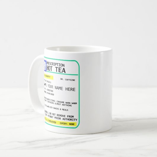 規定の茶マグ、おもしろマグカップ コーヒーマグカップ (正面左)