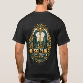 規律が自由を築く キーモチベーショナルTシャツ Tシャツ