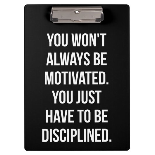 規律とモチベーション – 感動的トレーニング クリップボード (正面)