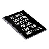 規律とモチベーション – 感動的トレーニング ノートブック (右側)