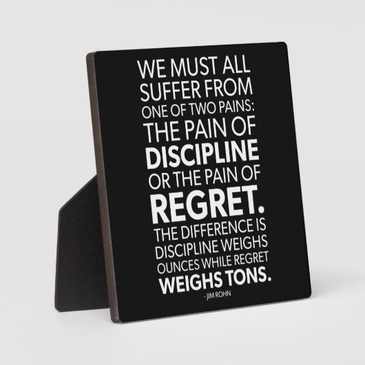 規律と後悔の痛み – 成功の動機 フォトプラーク (正面)