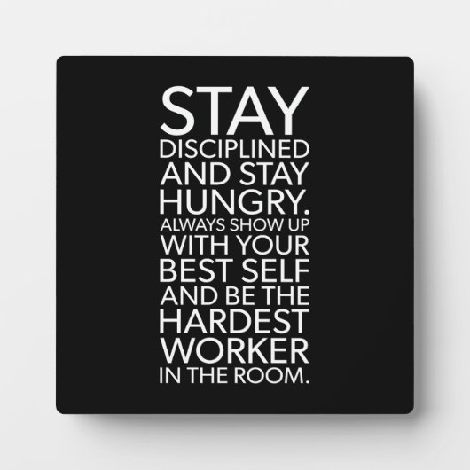 規律と空腹を維持 – ジム、ハッスル、成功 フォトプラーク (正面)