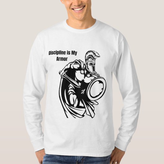 “規律は我が鎧 – 戦士の剣Tシャツ Tシャツ (正面)