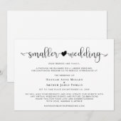 規模縮小の結婚式 計画変更のお心 案内状 (正面/裏面)