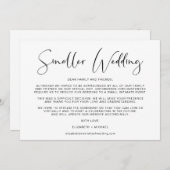 規模縮小の結婚式 計画変更 エレガント 案内状 (正面/裏面)