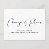 規模縮小の結婚式 計画変更 案内ポストカード (正面)