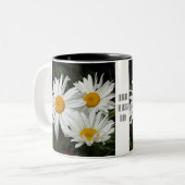 "視力ので"花のマグ今日飲んで下さい ツートーンマグカップ (正面左)