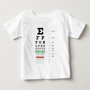 視力を推定するヘルマンSnellenの視力検査表 ベビーTシャツ