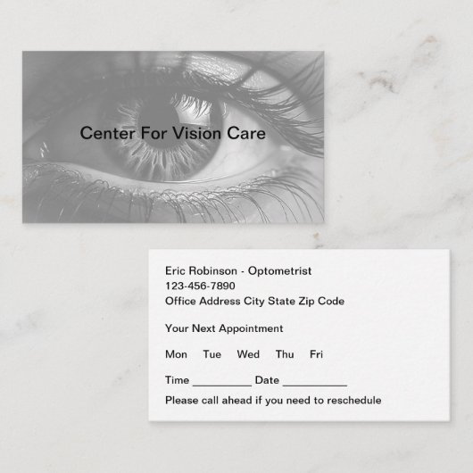 視力学的ビジョン気にアポイントメントカード 名刺 (正面/裏面)