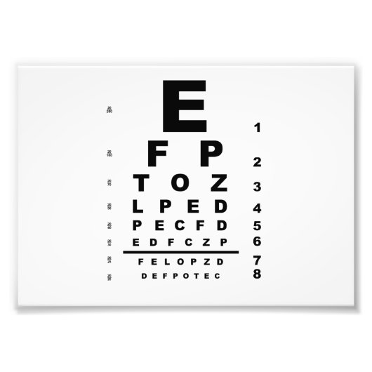 視力検査チャート試験 フォトプリント            (正面)