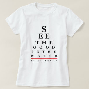 視力検査表の引用文のTシャツ Tシャツ