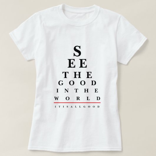 視力検査表の引用文のTシャツ Tシャツ (デザイン正面)