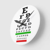 視力検査表の時計 ラウンド壁時計 (傾斜)