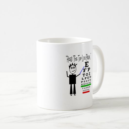 視力検査表の眼科医のデザインのギフト コーヒーマグカップ (正面右)