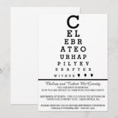 視力検査表 結婚披露宴　ご招待状　受付のみ 招待状 (正面/裏面)