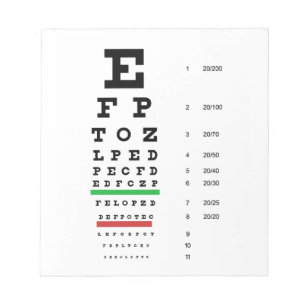 視床科医のためのスネレンの視力表 ノートパッド