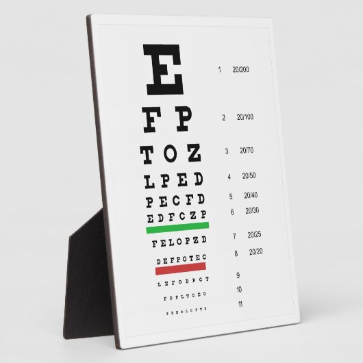 視床科医のためのスネレンの視力表 フォトプラーク (側面)