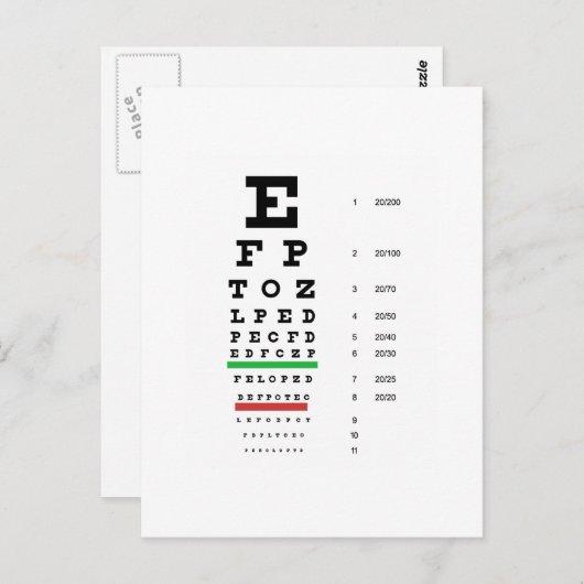視床科医のためのスネレンの視力表 ポストカード (正面/裏面)