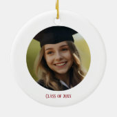 視眼科医の女の子クリスマスフォト セラミックオーナメント (裏面)