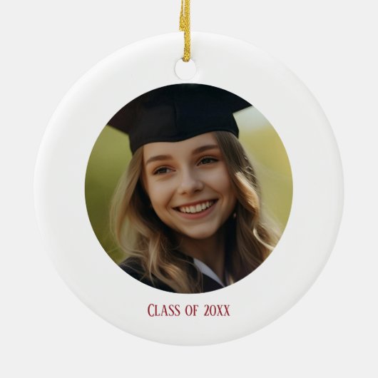 視眼科医の女の子クリスマスフォト セラミックオーナメント (裏面)