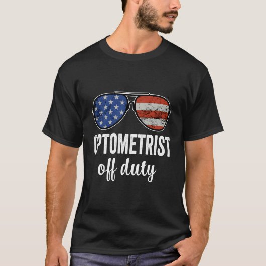 視眼科医オフデューティアメリカ国旗のサングラス Tシャツ (正面)