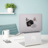 視線は、しかし、Touchシール（透明） シール (デスク上のノートパソコン)