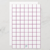 視覚の問題モノグラムで大きな文房具を使用 便箋 (正面/裏面)