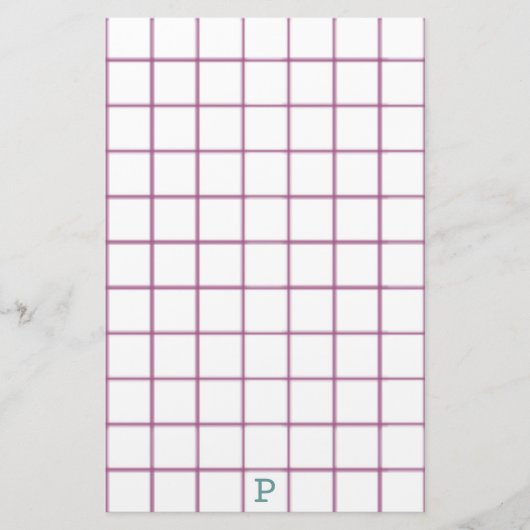 視覚の問題モノグラムで大きな文房具を使用 便箋 (正面)