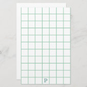 視覚の問題？大きい文字を使用… – モノグラムひな形 便箋 (正面/裏面)