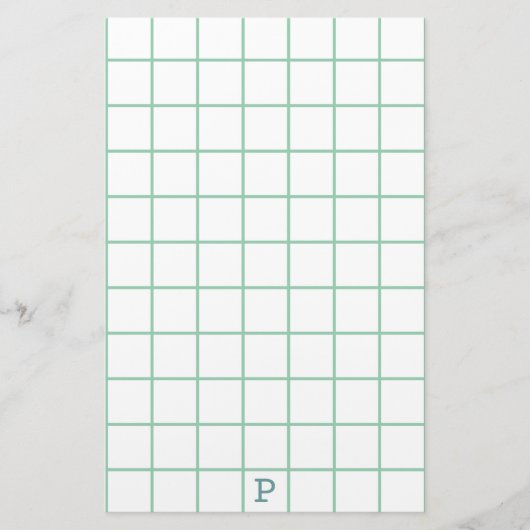 視覚の問題？大きい文字を使用… – モノグラムひな形 便箋 (正面)