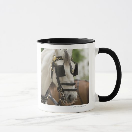 視覚を妨げるものを持つ馬 マグカップ (右)