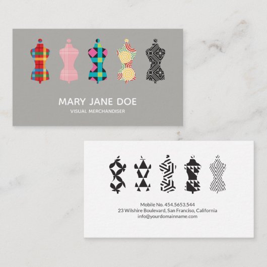 視覚マーチャンダイザーのスタイリストのプロフェッショナル 名刺 (正面/裏面)