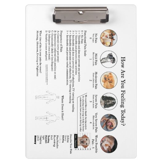 視覚疼痛評価Doctors Officeクリップボード クリップボード (正面)