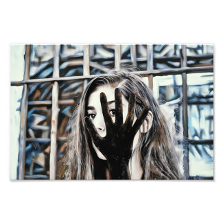 視覚的な焦点を持つミステリーユニークと表現 フォトプリント           