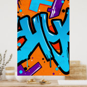 視覚的に印象的なダイナミックなグラフィティ ポスター (キッチン)