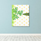 視覚的に魅力的なグリーンと金ゴールドパターン キャンバスプリント (インサイチュ (ウッドフロア))