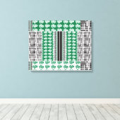 視覚的に魅力的な緑と黒のパターン、acce キャンバスプリント (インサイチュ (ウッドフロア))