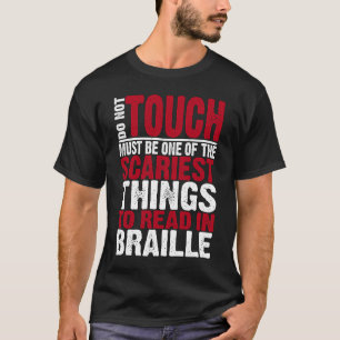 視覚障害者と低おもしろい視読の点字 Tシャツ