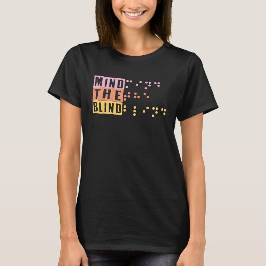 視覚障害者の日 ブライル盲視覚障害者サポート Tシャツ (正面)