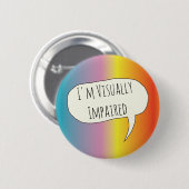 視覚障害視力盲目 缶バッジ (正面&裏面)