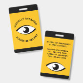 視覚障害部分視眼視力の低い目 バッジ (表裏)