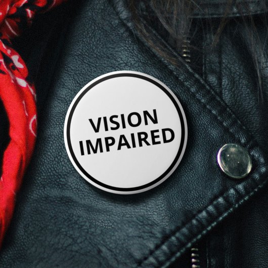 視覚障害 基本 白黒 テキスト 缶バッジ