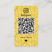 視認性が高い黄色の建設用Instagram QR 名刺 (裏面)