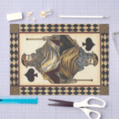 視野のスタジオによってカードを遊ぶスペードの王 薄葉紙 (クラフト)