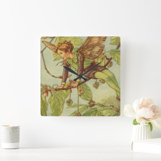 視野のスタジオによるブナの木の妖精 スクエア壁時計 (ホーム)