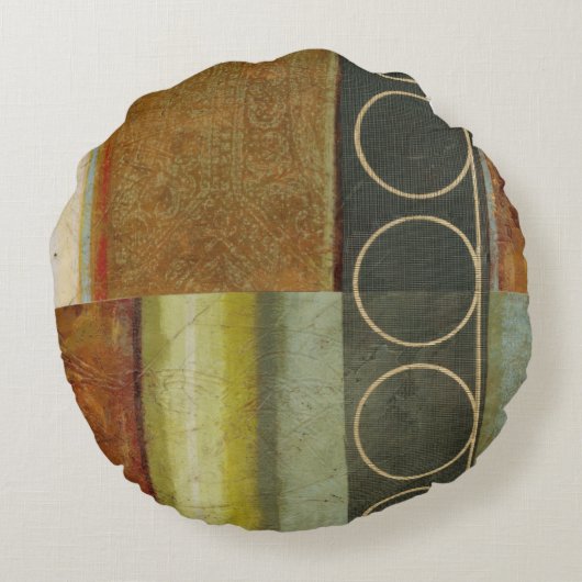 視野のスタジオによる数々の織り目加工の抽象的な絵画 ラウンドクッション (裏面)