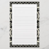 視野のスタジオによる白黒曼荼羅のモチーフ 便箋 (正面)